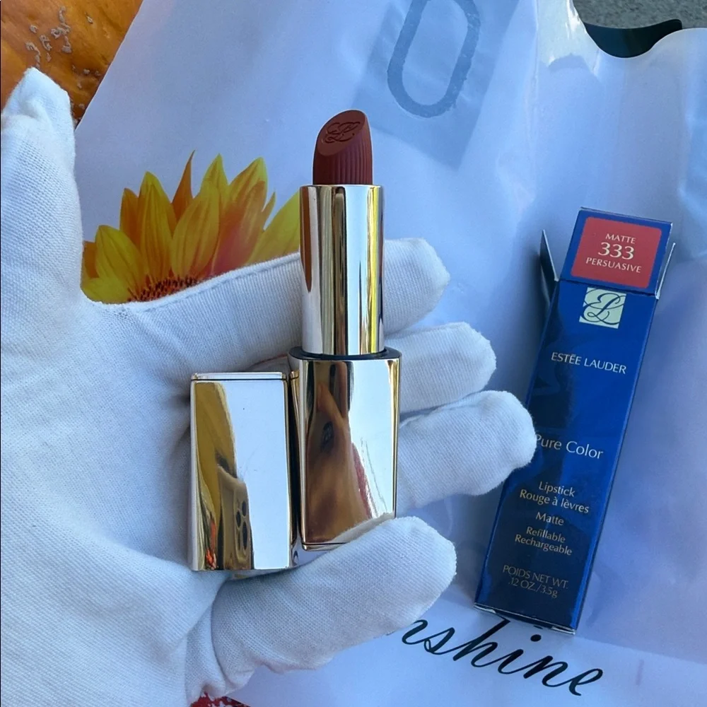 Estee Lauder Pure Color Lipstick - Matte 333 Persuasive Gold Case